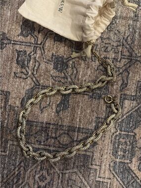J. Crew Gold and Clear Crystal Link Necklace